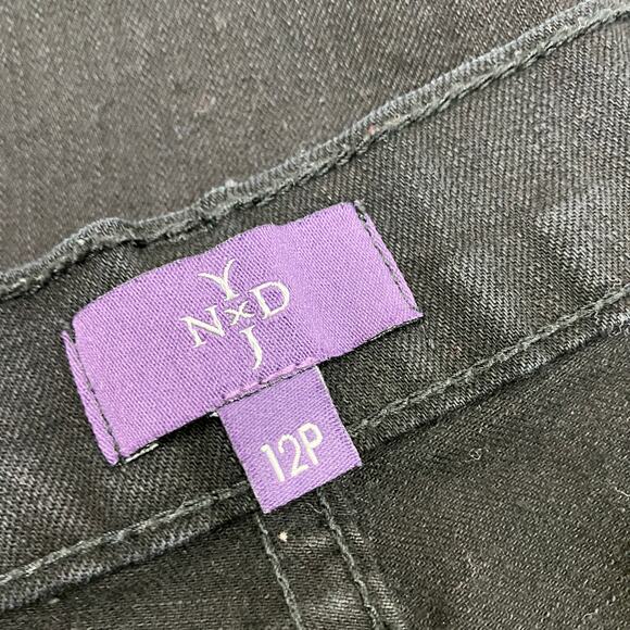 NYDJ | Black Jeans Straight Leg Denim 99% Cotton Womens 12 PETITE - Picture 3 of 6